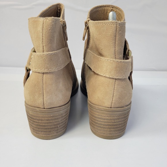 House of Harlow Tan Suede Harness Ankle Boots Women Size 7.5 Beachwood - Picture 4 of 10